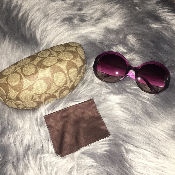 Coach Pink Sunglasses with Case - Picture 1 of 3